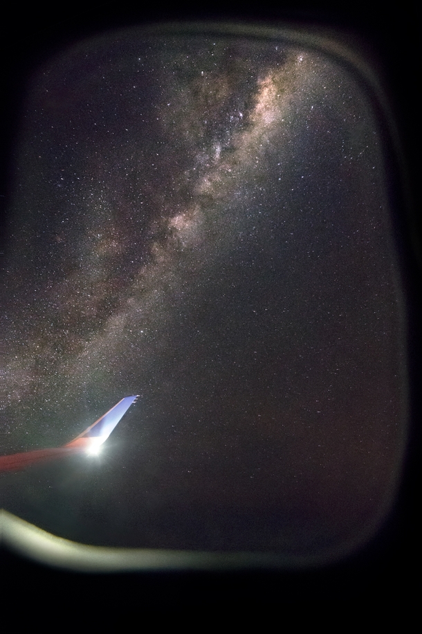 I captured the Milky Way from ft in a plane off the Chilean coast 