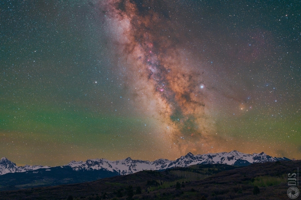 I drove my heated rental car to this spot and setup my tripod  ft away from said vehicle in Colorado to photograph the Milky Way rising over the gorgeous San Juan Mountains 