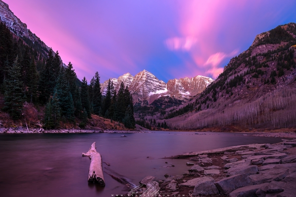 I just missed the aspens but still got amazing color Maroon Bells CO 
