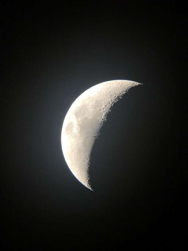 I know this moon aint much but it was taken with an average smartphone through a telescope a guy set up for a free event because everyone should get a chance to first hand love space