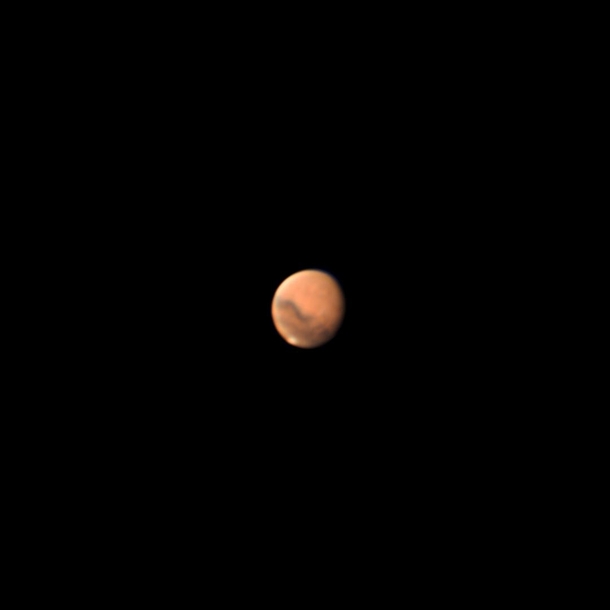 I stacked  of  frames to get my first image of Mars with surface details visible