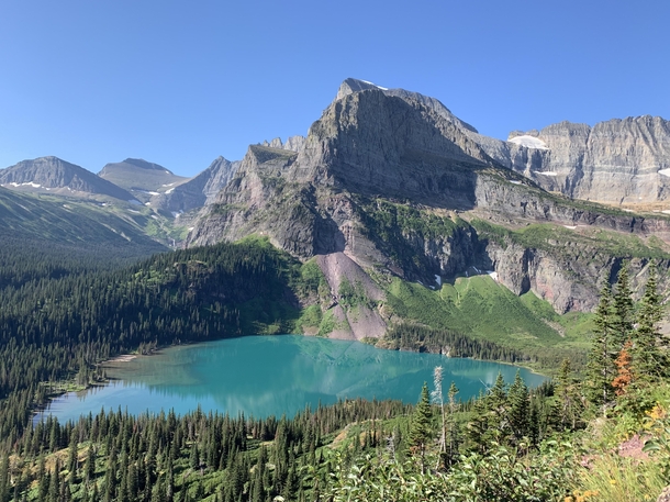 I was lucky enough to spend my summer right outside Glacier NP This is Lower Grinnell Lake on Grinnell Glacier trail 