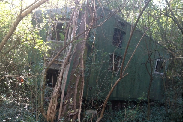 I was making a trail in my backyard when I found a super cool abandoned camper  Chattanooga TN