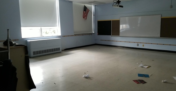 I work for a school and this is what all the classrooms look like after  months of no students Sorry if the pics sideways my gallery says its normal but reddit keeps rotating it