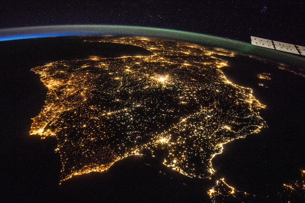 Iberian Peninsula at night as seen from the ISS 