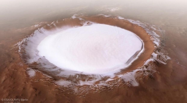 Ice on Mars courtesy of the European Space Agency