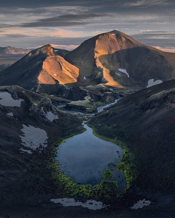 Icelandic Mountains captured from the Rim of an Explosion Crater  IG holysht