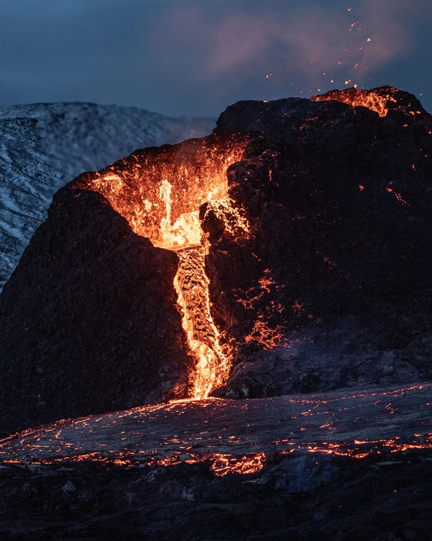 Icelandic Volcano at Dusk 