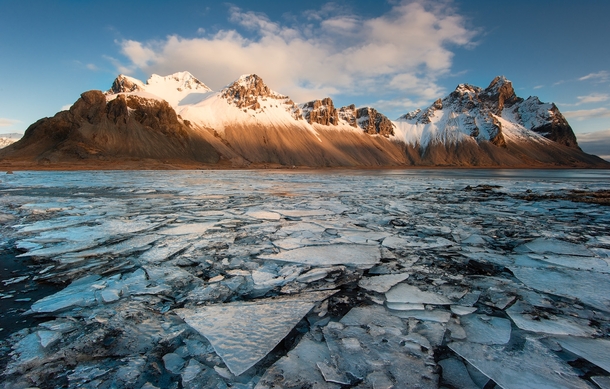 Icy waters off the coast of Stokksnes Iceland  photo by Andrew Vedernikov