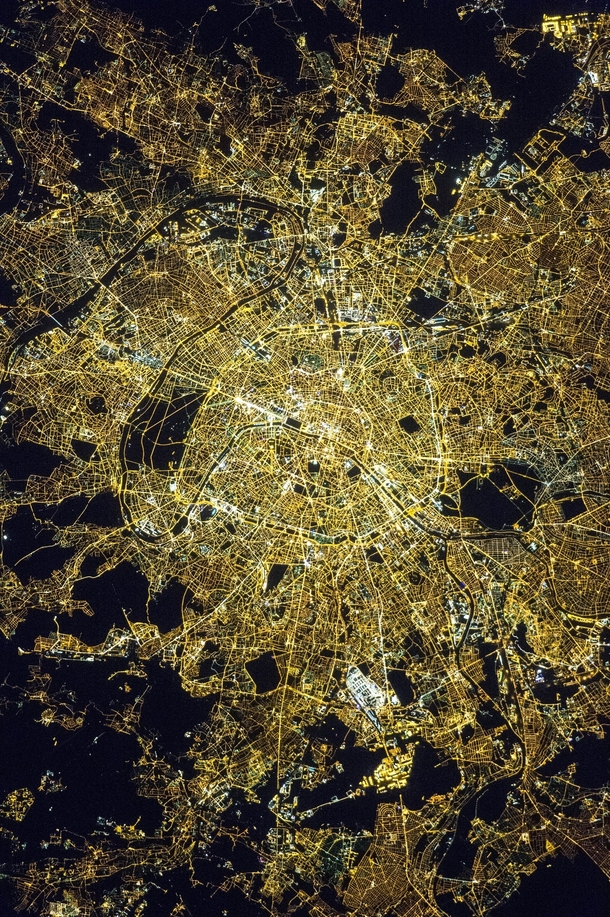 In  astronauts aboard the International Space Station took this picture of Paris at near midnight Credit Earth Science and Remote Sensing Unit NASA Johnson Space Center