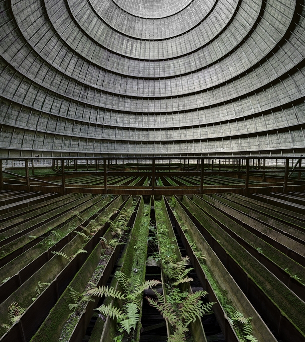 Inside an abandoned cooling tower in Belgium  Photographed by Matt Emmett