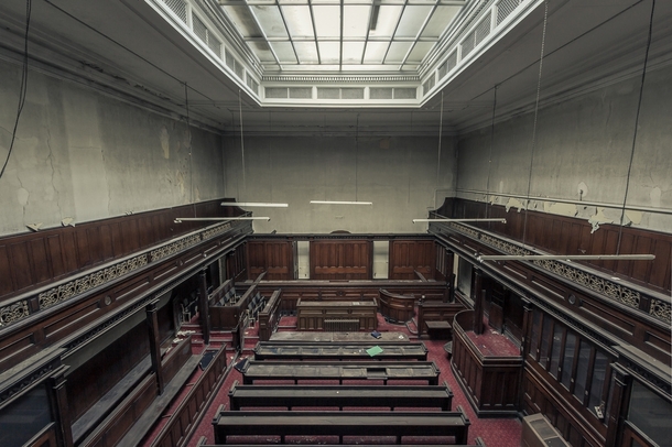 Inside an abandoned Victorian courtroom in England  Photographed by SJ