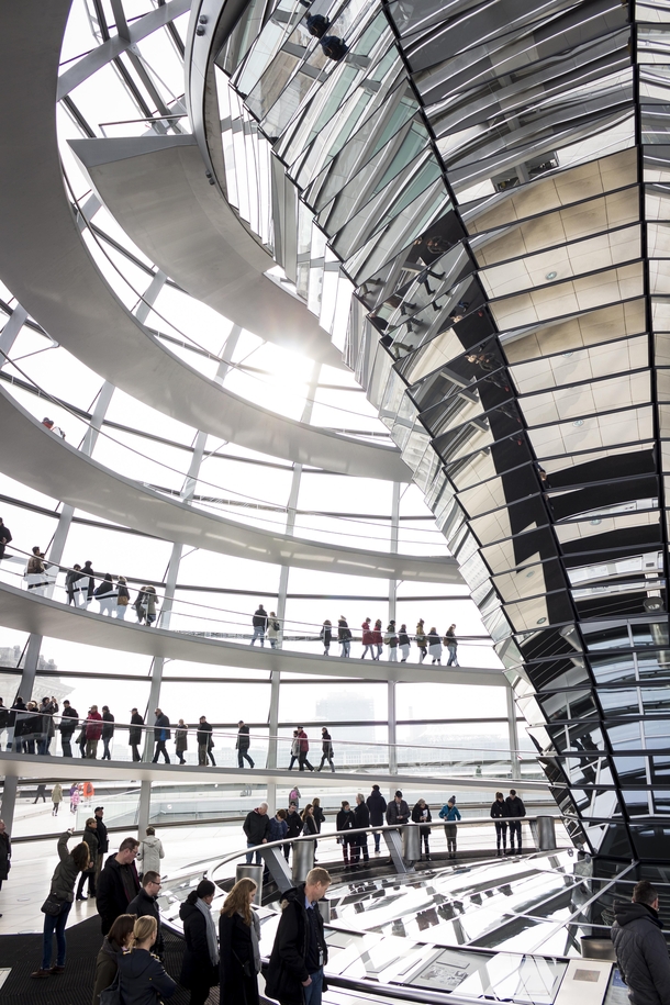 Inside the dome of the Reichstag Berlin Germany 