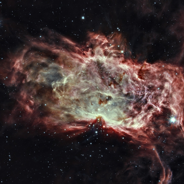 Inside the Flame Nebula   Image Credit NASA JPL-Caltech IPAC Infrared Science Archive - Processing Amal Biju