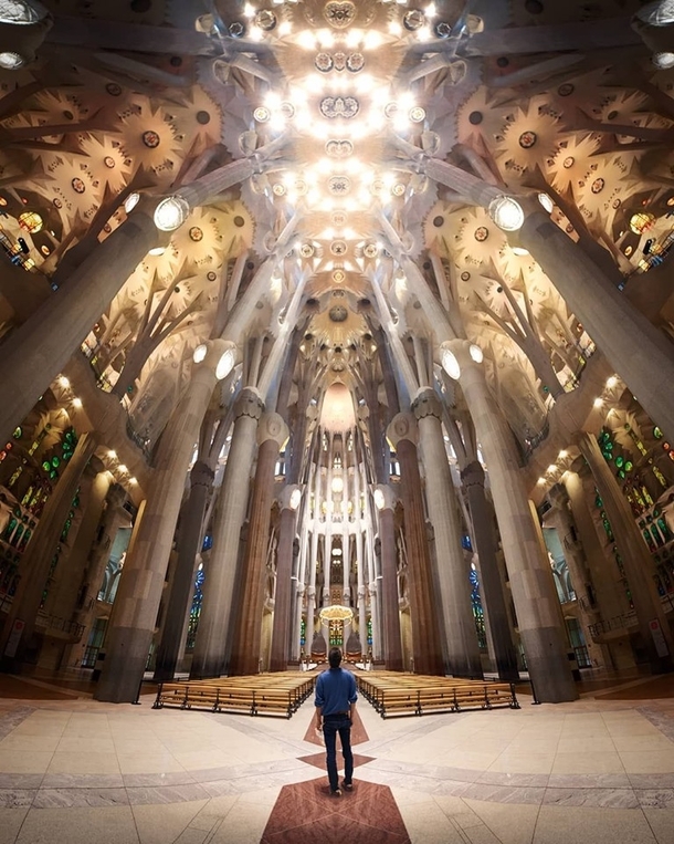 Inside the Sagrada Familia in Barcelona 