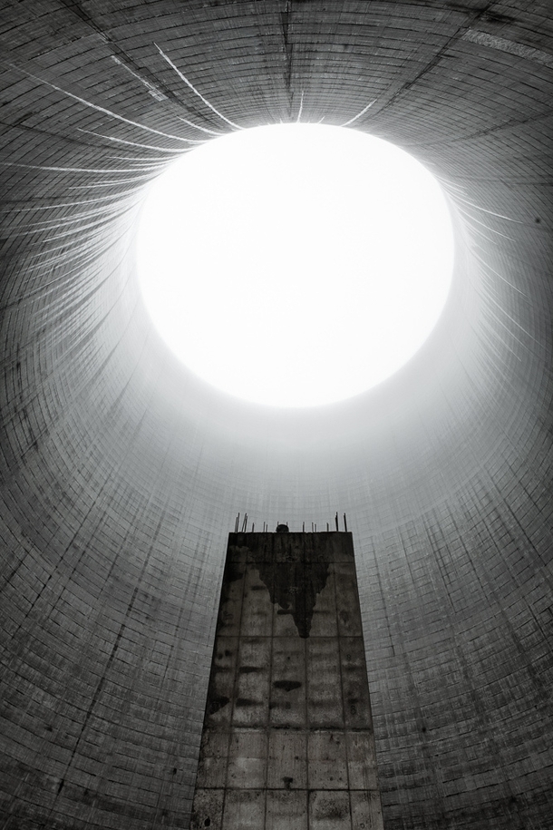 Inside the unfinished cooling tower at Satsop Nuclear plant in Washington state by Ed Roppo 
