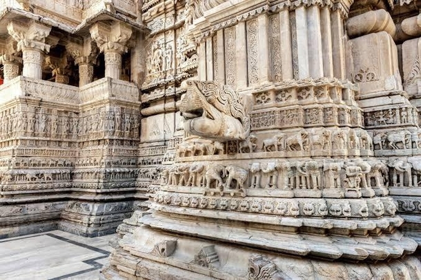 Intricately carved Jagdish Temple in Udaipur Rajasthan India