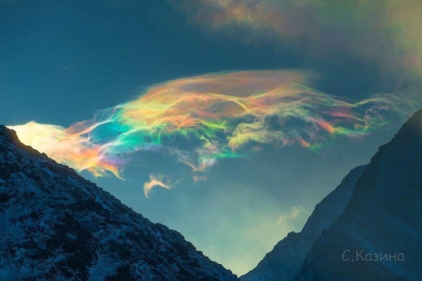 Iridescent clouds in Siberia