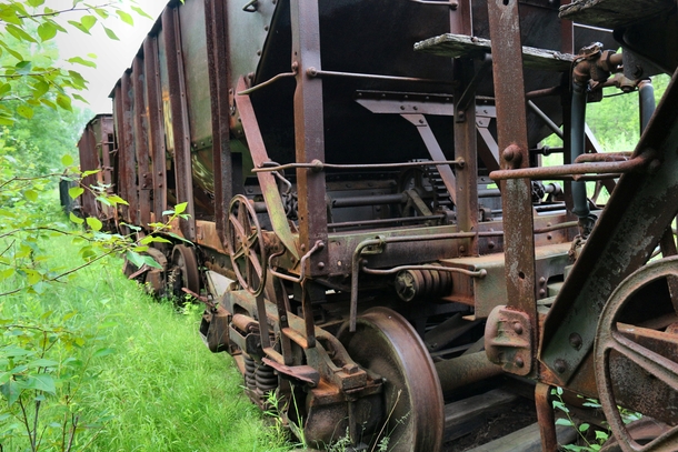 Iron ore rail cars rusting away near Morgan Park MN 
