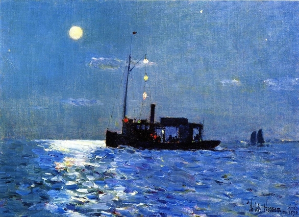 Isle of Shoals Moonlight  by Frederick Childe Hassam 