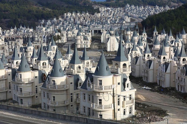 It might look like fairytale accommodation from afar but look closer and youll find that this village of identical chateaux in the hilltops of northwest Turkey is an abandoned ghost town