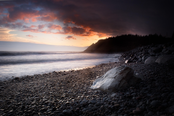 It started rained immediately after this amazing sunset at Lawrencetown Beach NS Canada 