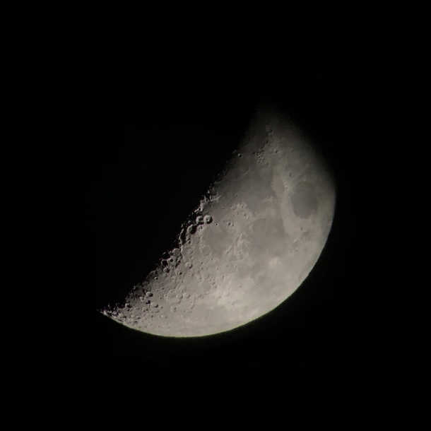 Its not the best quality but heres a picture I took of the moon by putting my phones camera over my telescopes lens