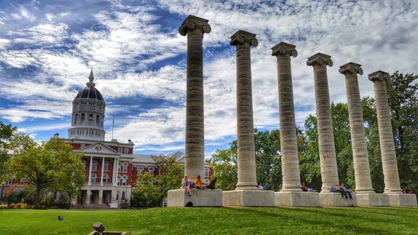 Jesse Hall and the Columns on the Francis Quadrangle of the University of Missouri 