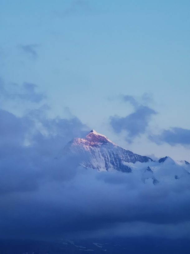 Jungfrau at cloudy sunset 