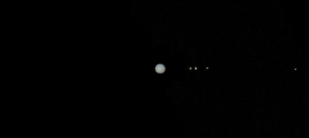 Jupiter with its  Galilean moons 