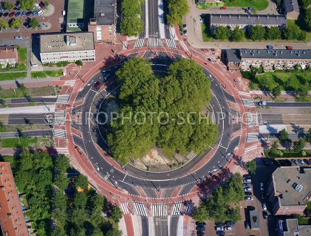 Just a standard roundabout for Cars Bikes Trams amp Buses in Amsterdam