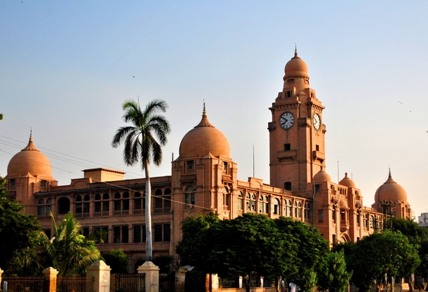 Karachi Municipal Corporation Building - Fusion between colonial and local Islamic architecture  x-post rExplorePakistan
