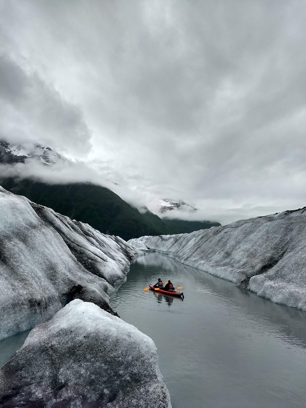 Kayakers Valdez Glacier AK 