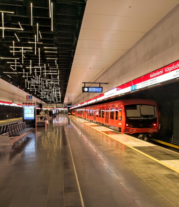 Keilaniemi metro station in The Greater-Helsinki region Finland 