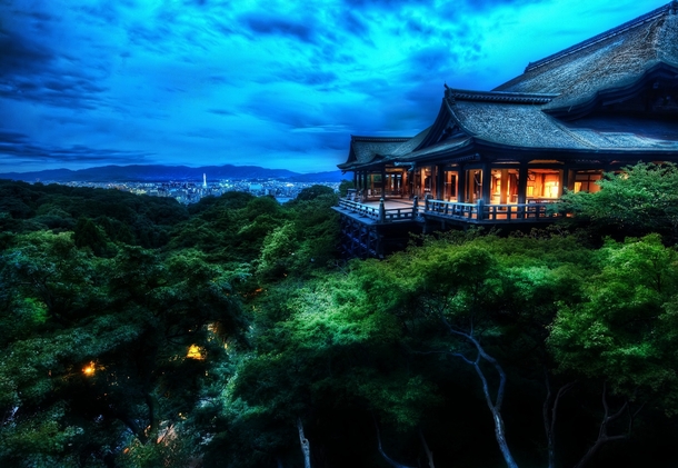 Kiyomizu-dera temple overlooks the city of Kyoto Japan 
