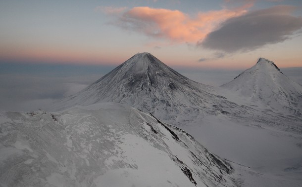 Klyushevskoy - the highest volcano in Eurasia Russia Kamchatka 