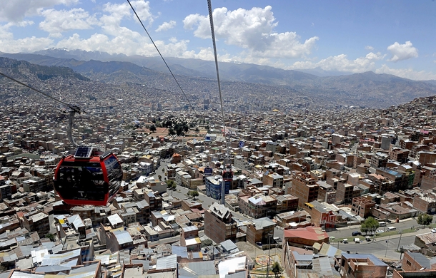 La Paz Bolivia as seen from a cable car part of their urban ropeway mass transit Jorge Bernal 