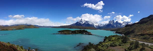 Lago Pehoe and the Torres Del Paine Cordillera in Chilean Patagonia 