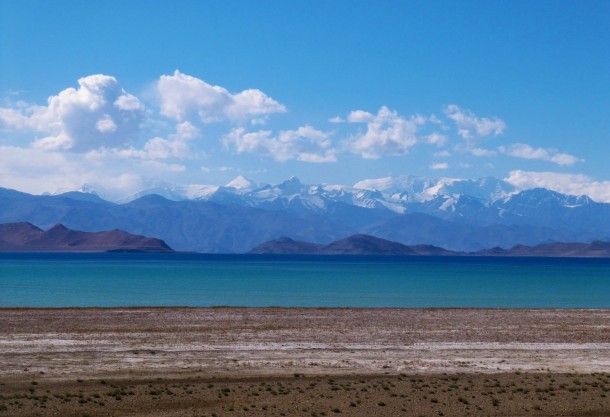 Lake Karakol with Pik Lenin in the distance Tajikistan 
