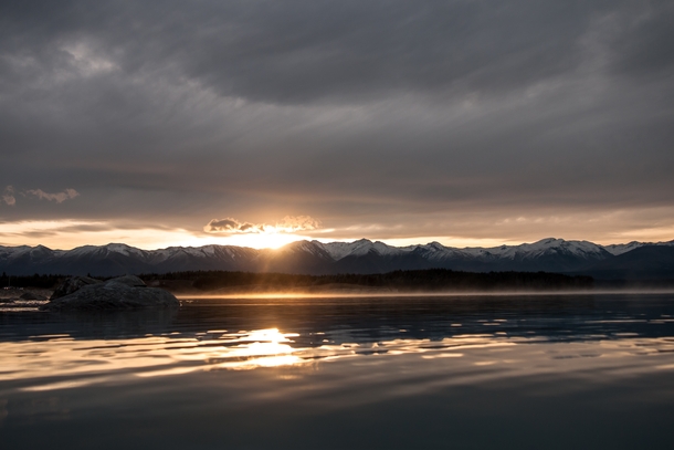 Lake Pukaki at Sunset - New Zealand  OC