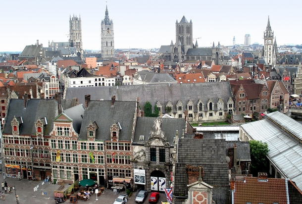 Largely spared from damage during the World Wars the Belgian city of Ghent has retained much historical architecture 