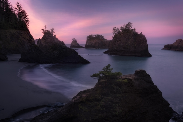 Last light on the Oregon coast  Brookings Oregon USA  