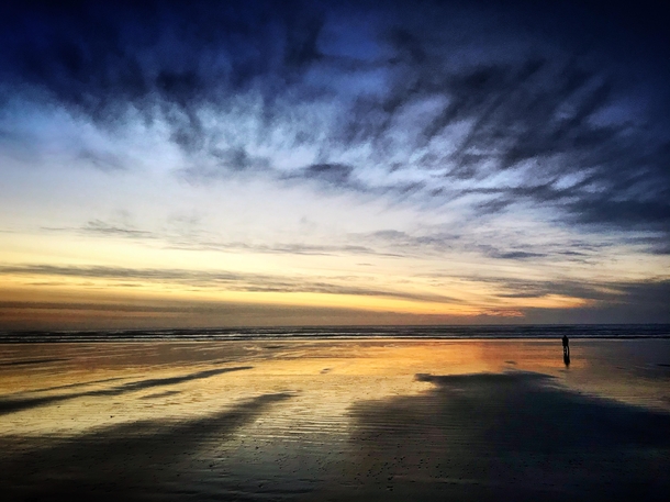 Late winter sunset over Clam Beach CA USA