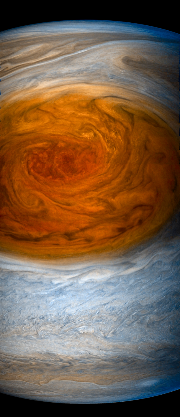 Latest view of Jupiters Red Spot taken by NASAs Juno spacecraft 