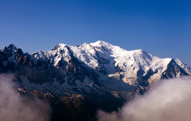 Le Mont Blanc -  m  ft - between the regions of Aosta Valley Italy and Haute-Savoie France  x 