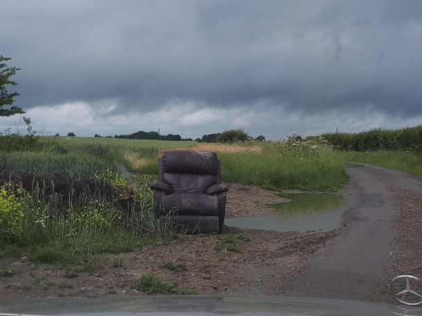 Leather armchair in the middle of nowhere