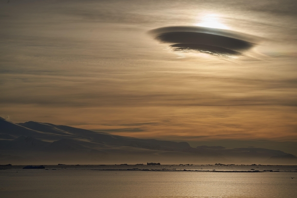 Lenticular Cloud over the Gerlache Strait Antarctica 