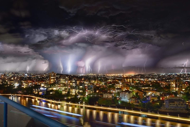 Lightning Show over Brisbane Australia