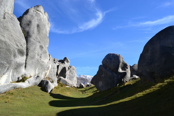 Limestone boulders in Castle Hill New Zealand 