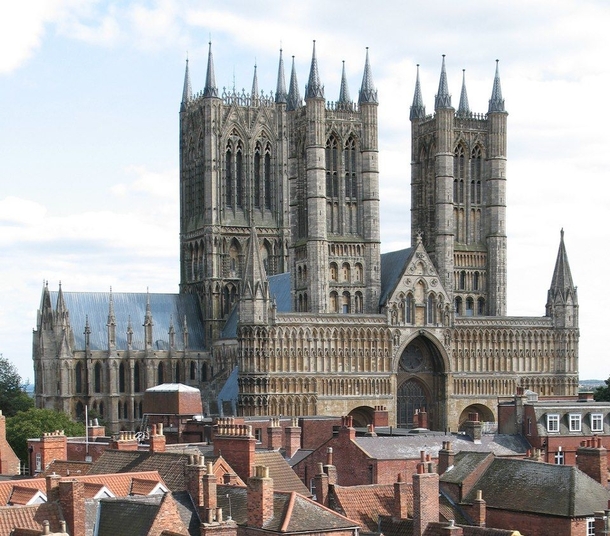 Lincoln Cathedral - Lincoln England - Construction began in  in the Early Gothic style - For hundreds of years the cathedral held one of the four remaining copies of the original Magna Carta